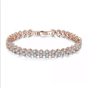 Rose Gold Cubic Zirconia Tennis Bracelet